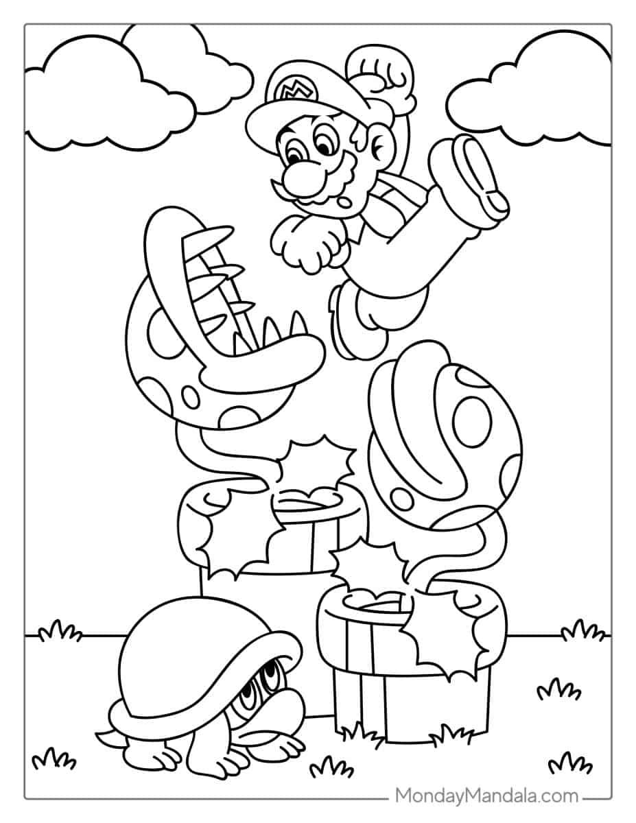 Çocuklar İçin Mario Boyama Sayfaları 