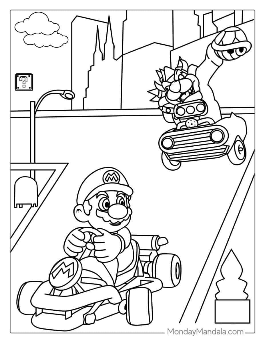 Çocuklar İçin Mario Boyama Sayfaları 