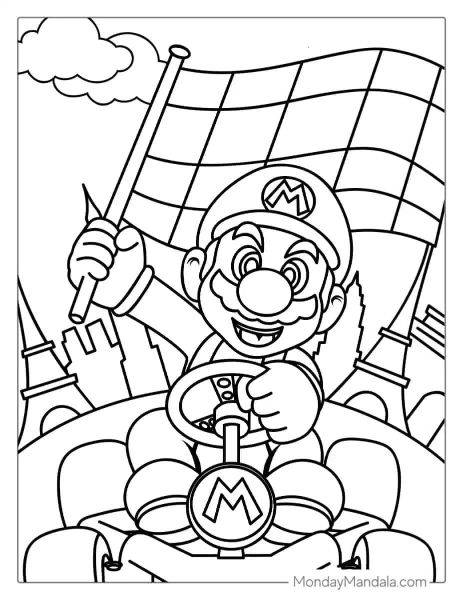 Çocuklar İçin Mario Boyama Sayfaları 