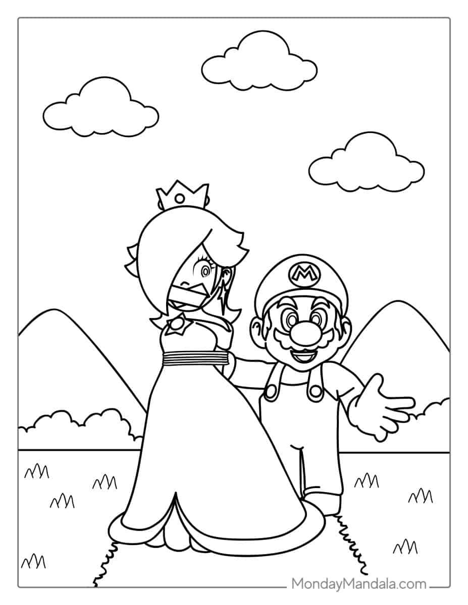 Çocuklar İçin Mario Boyama Sayfaları 