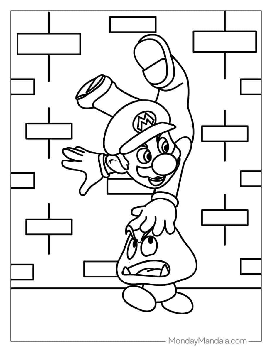 Çocuklar İçin Mario Boyama Sayfaları 