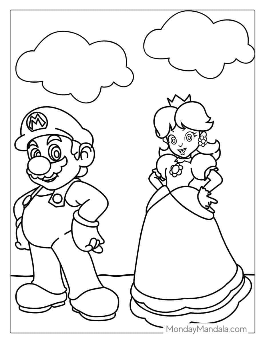 Çocuklar İçin Mario Boyama Sayfaları 