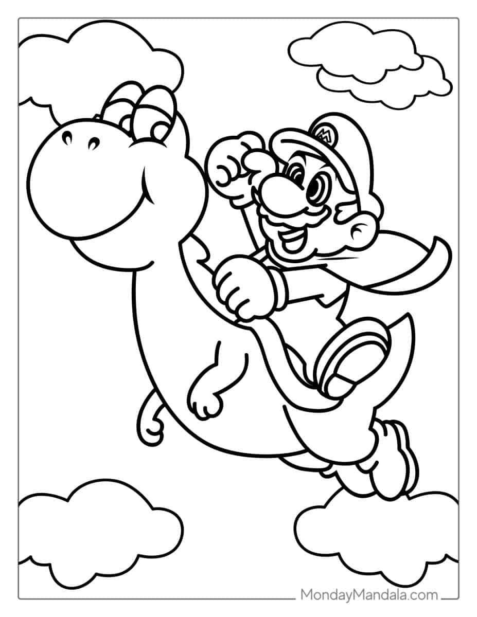 Çocuklar İçin Mario Boyama Sayfaları 