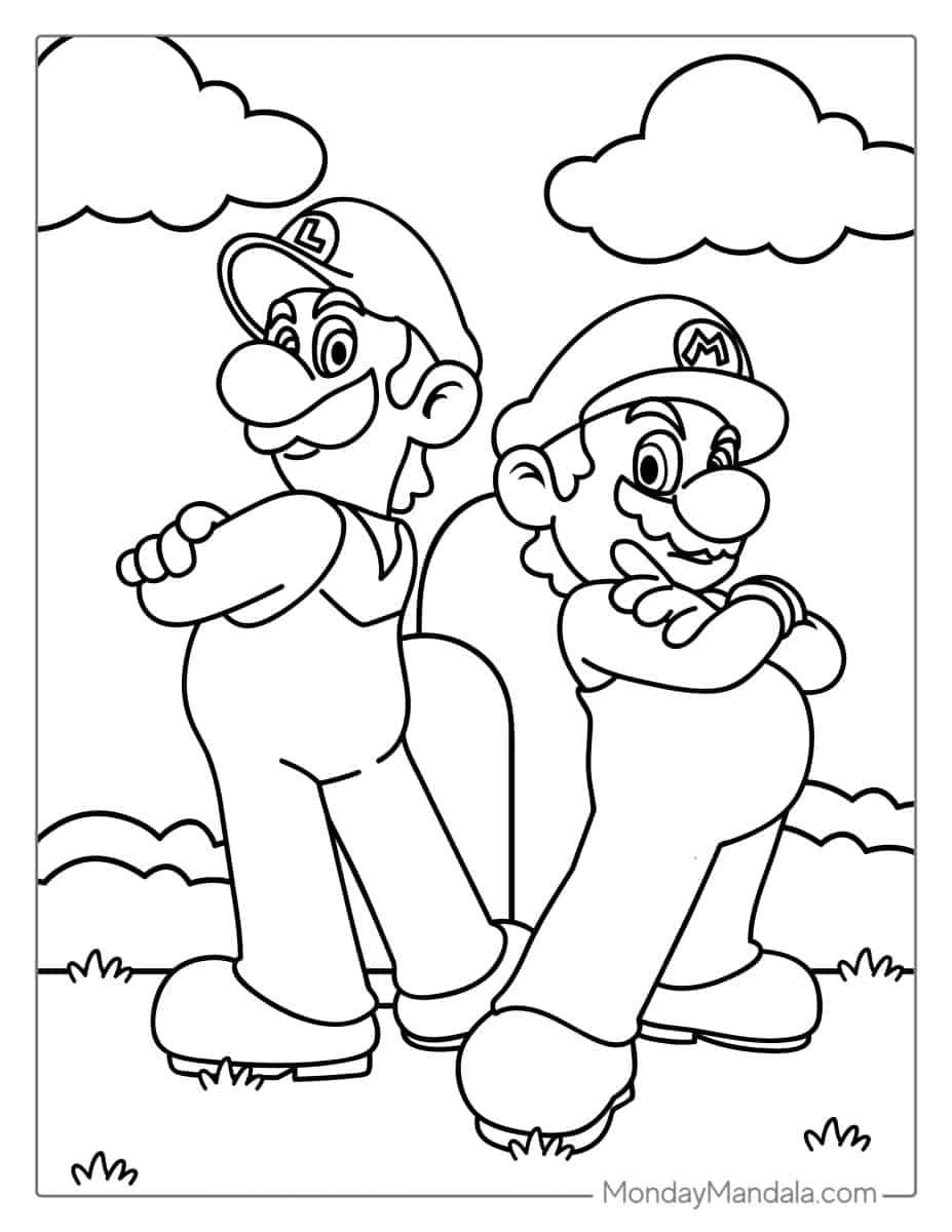 Çocuklar İçin Mario Boyama Sayfaları 