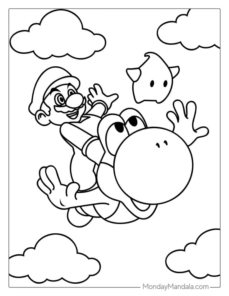 Çocuklar İçin Mario Boyama Sayfaları 