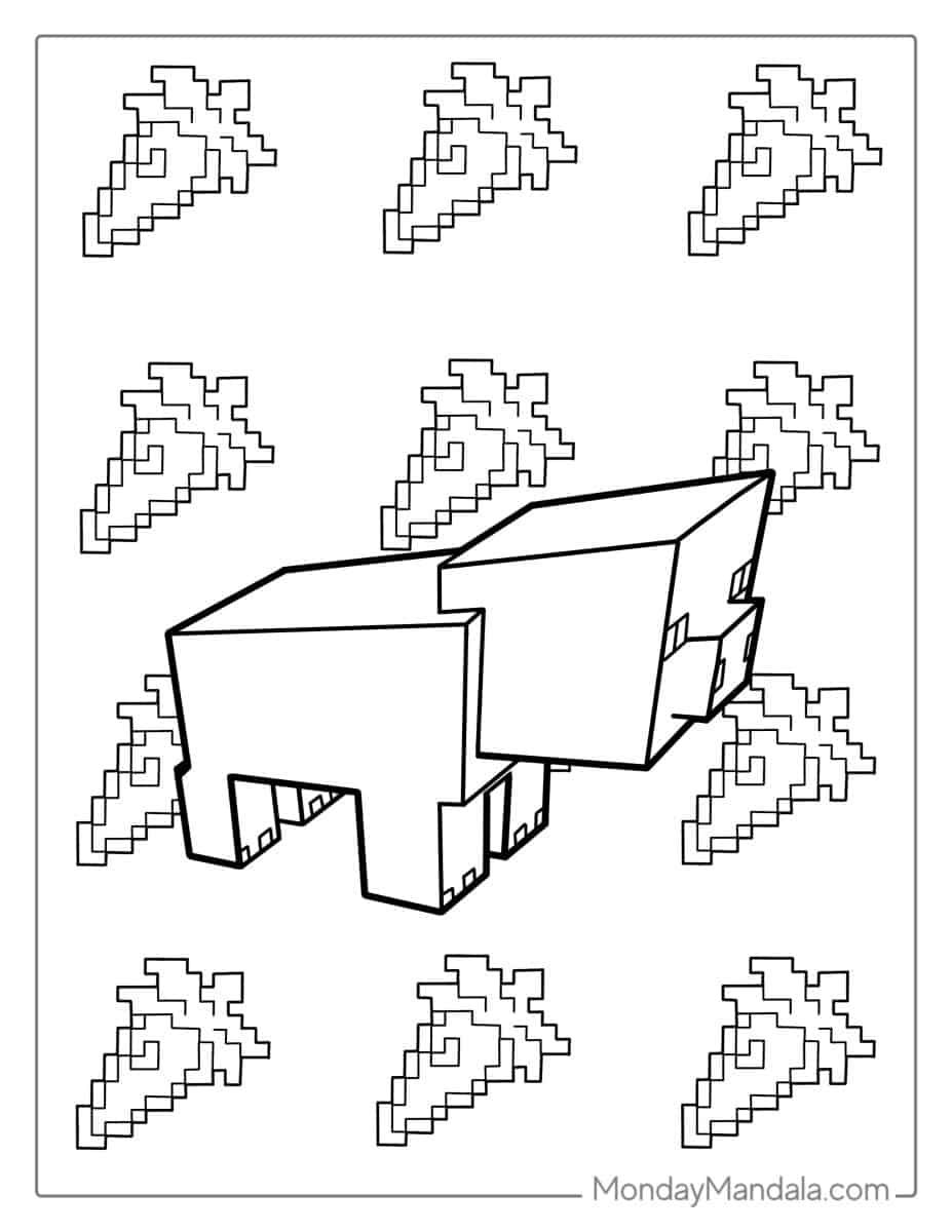 Çocuklar İçin Minecraft Boyama Sayfaları 