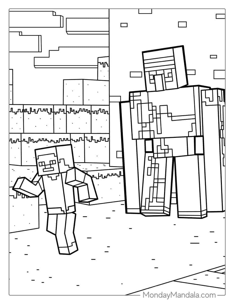 Çocuklar İçin Minecraft Boyama Sayfaları 