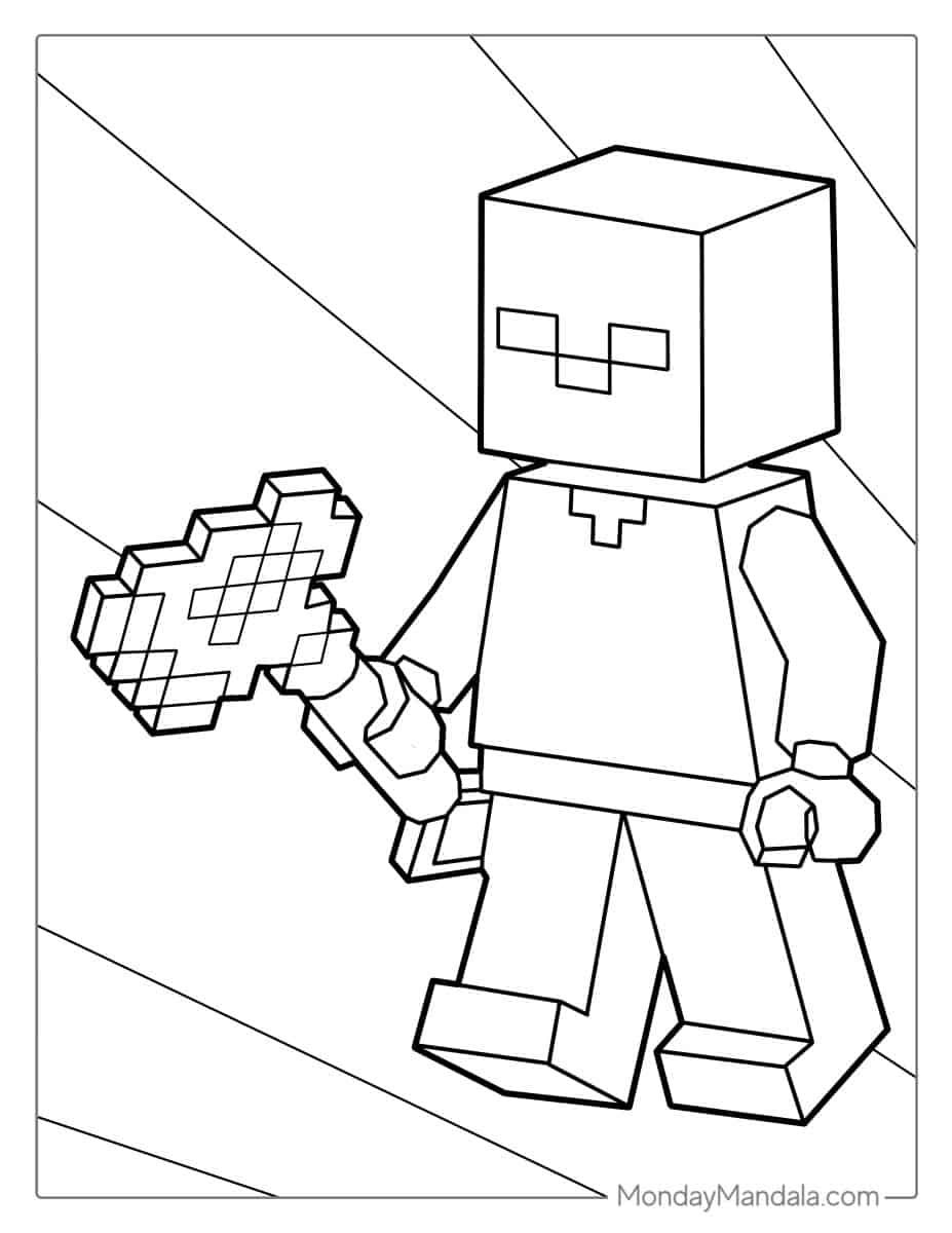 Çocuklar İçin Minecraft Boyama Sayfaları 