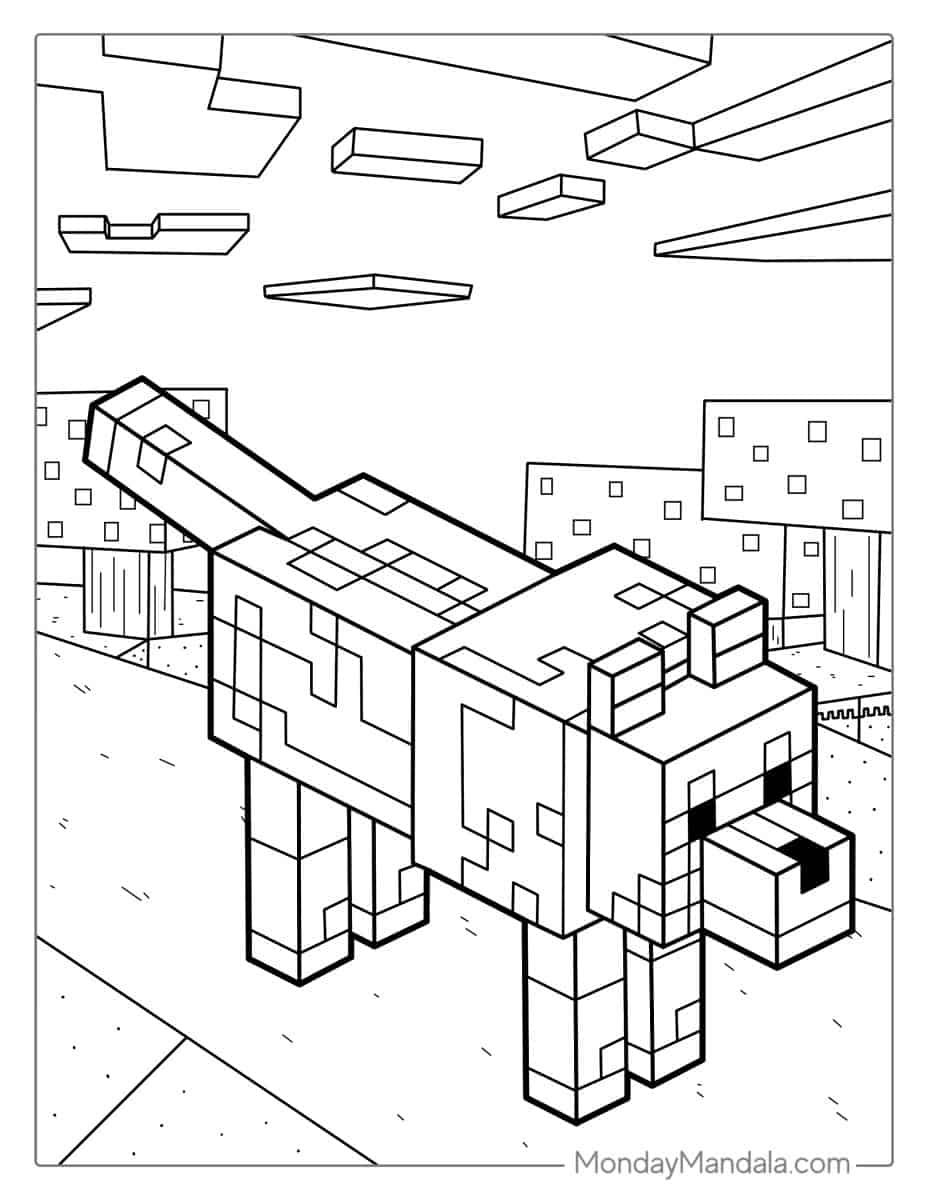 Çocuklar İçin Minecraft Boyama Sayfaları 