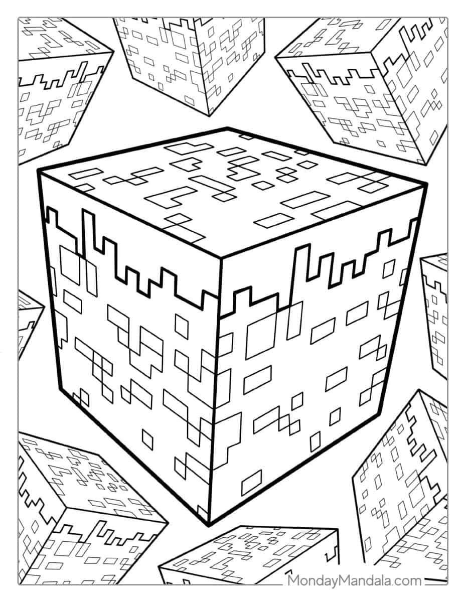 Çocuklar İçin Minecraft Boyama Sayfaları 