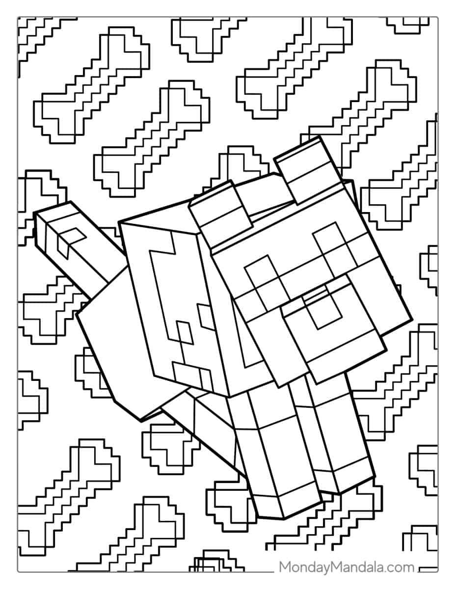 Çocuklar İçin Minecraft Boyama Sayfaları 