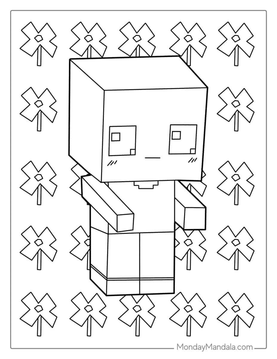 Çocuklar İçin Minecraft Boyama Sayfaları 