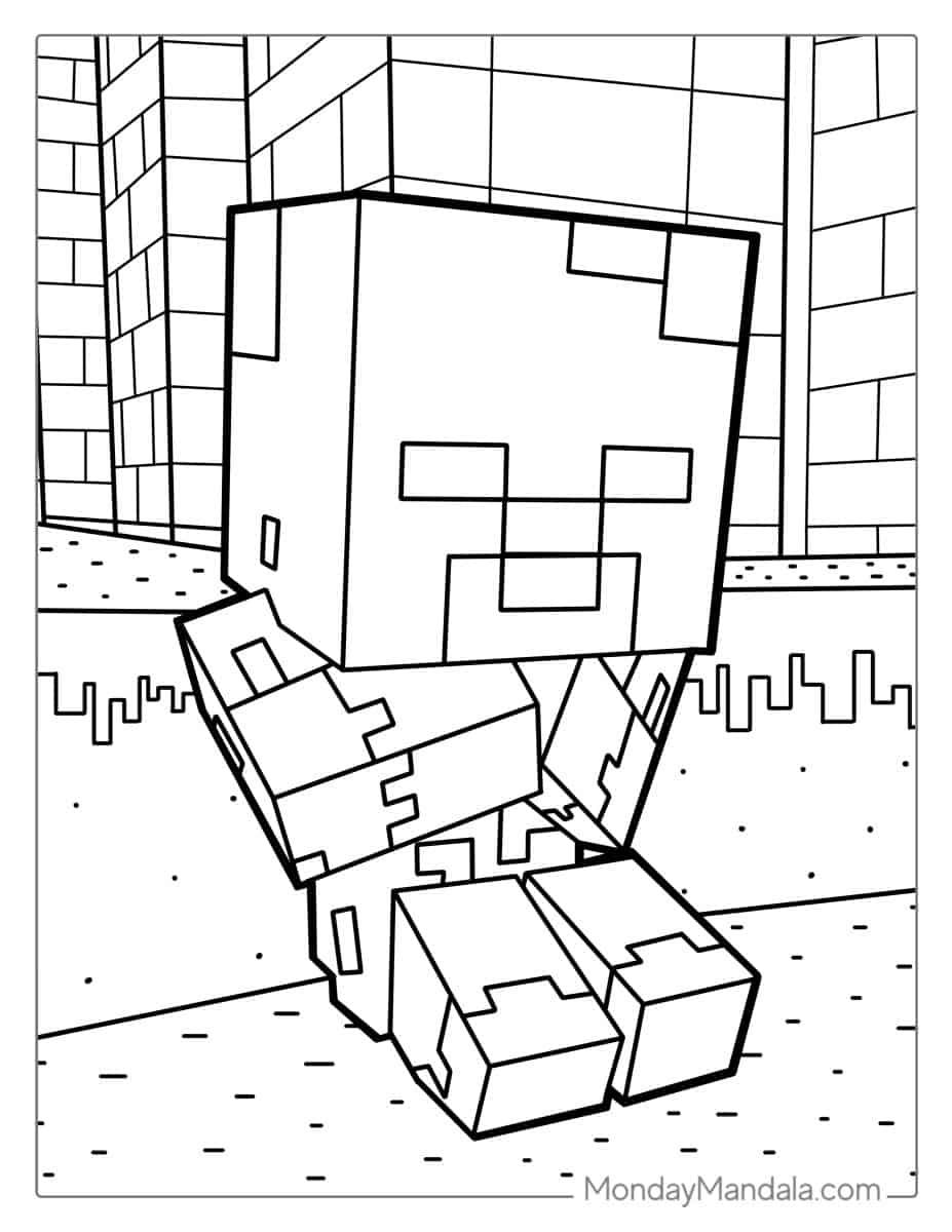 Çocuklar İçin Minecraft Boyama Sayfaları 