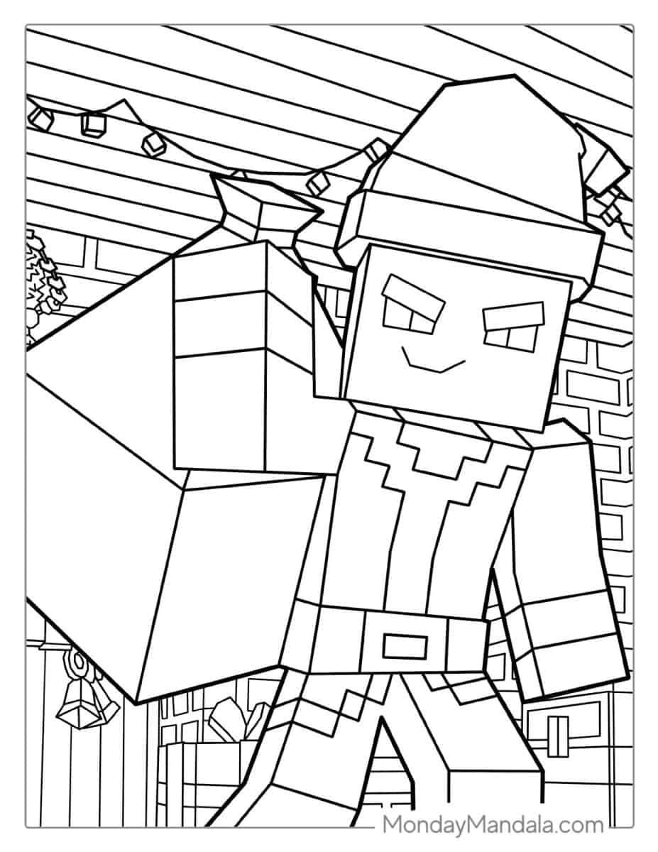 Çocuklar İçin Minecraft Boyama Sayfaları 