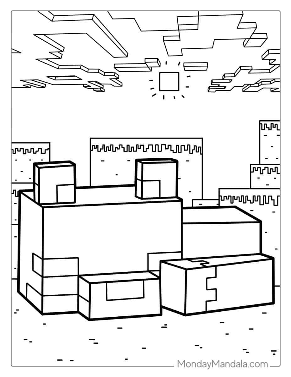 Çocuklar İçin Minecraft Boyama Sayfaları 