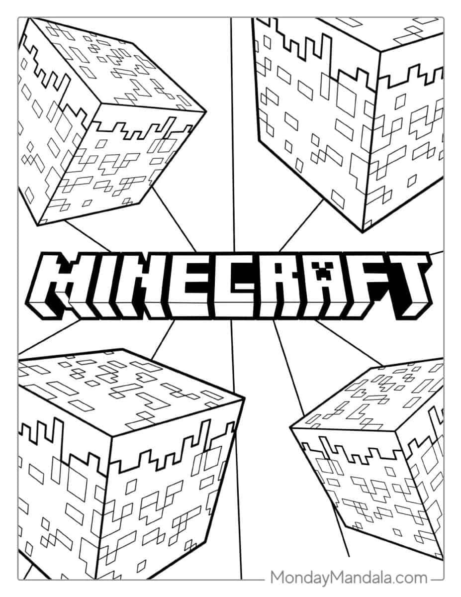 Çocuklar İçin Minecraft Boyama Sayfaları 