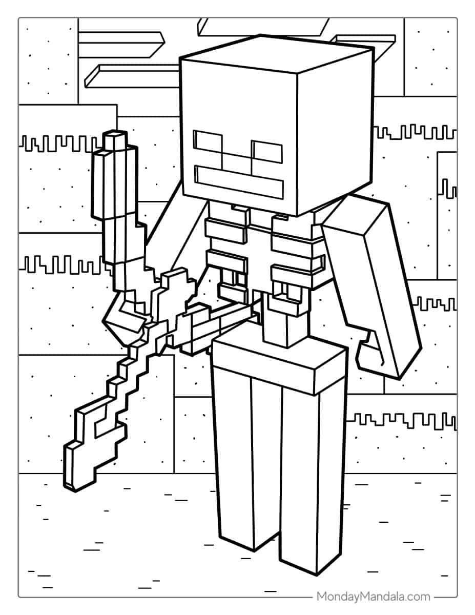 Çocuklar İçin Minecraft Boyama Sayfaları 