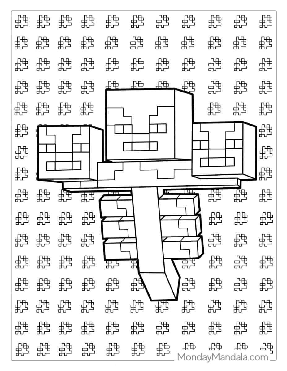 Çocuklar İçin Minecraft Boyama Sayfaları 