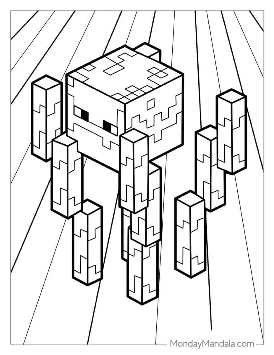 Çocuklar İçin Minecraft Boyama Sayfaları 
