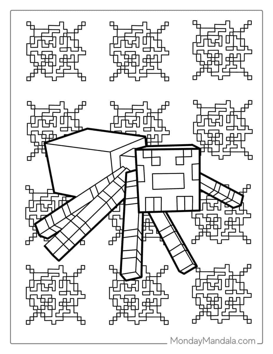 Çocuklar İçin Minecraft Boyama Sayfaları 