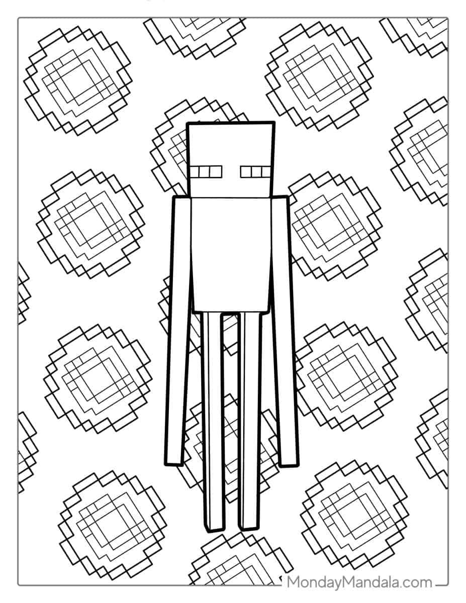 Çocuklar İçin Minecraft Boyama Sayfaları 