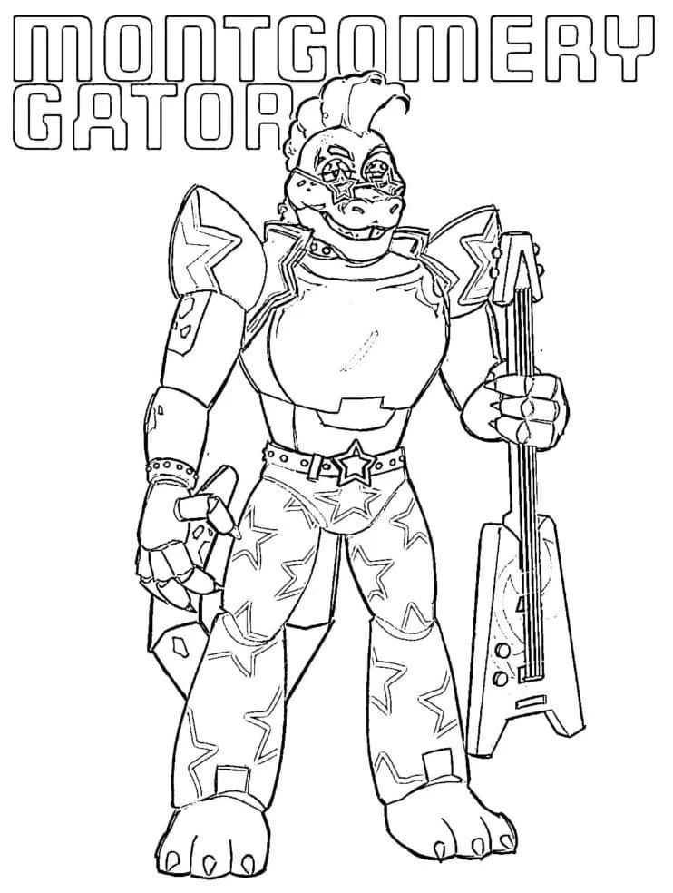 Çocuklar İçin Montgomery Gator Boyama Sayfaları 