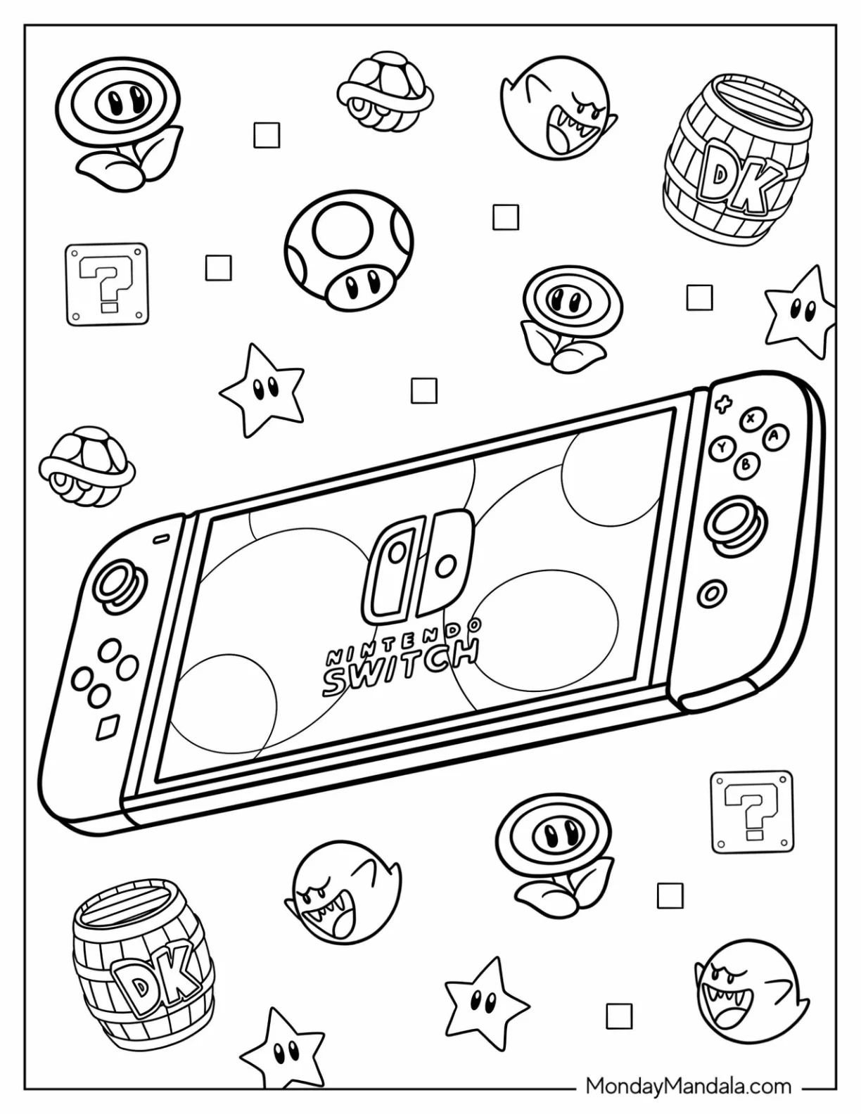 Çocuklar İçin Nintendo Boyama Sayfaları 