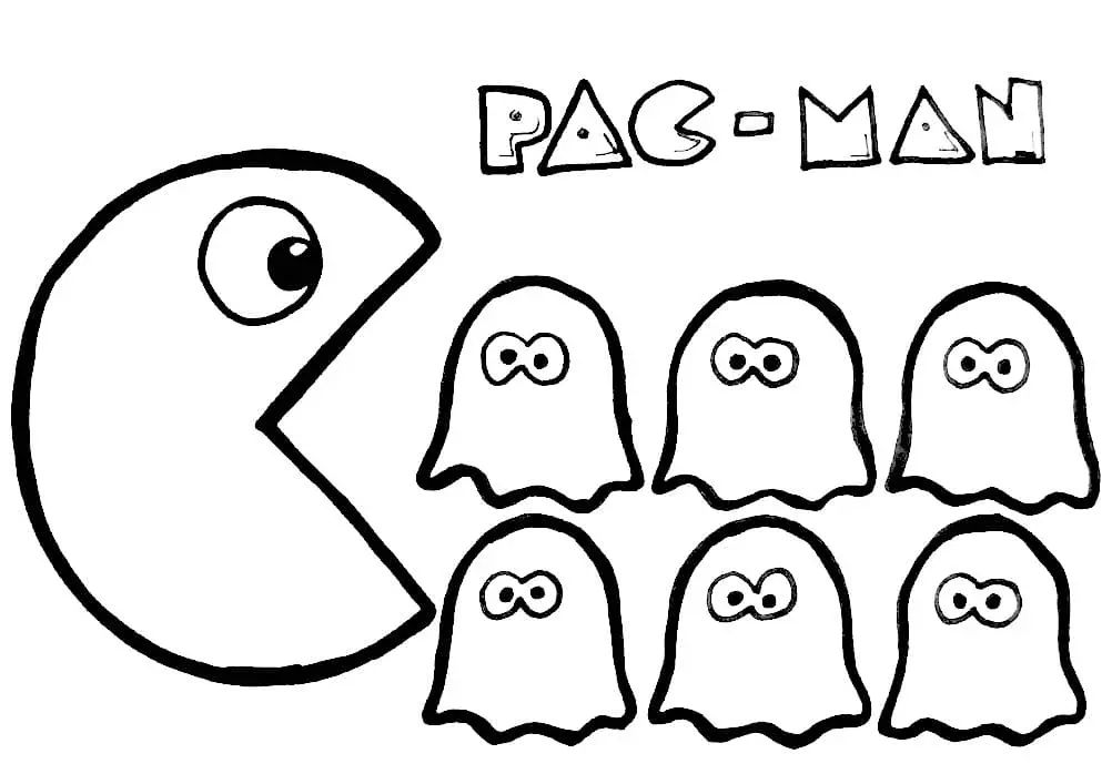 Çocuklar İçin Pac Man Boyama Sayfaları 