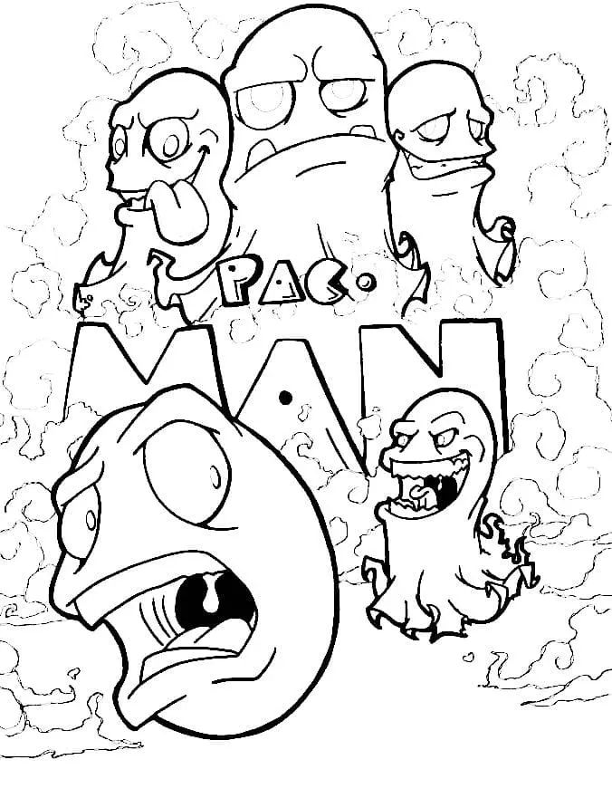 Çocuklar İçin Pac Man Boyama Sayfaları 