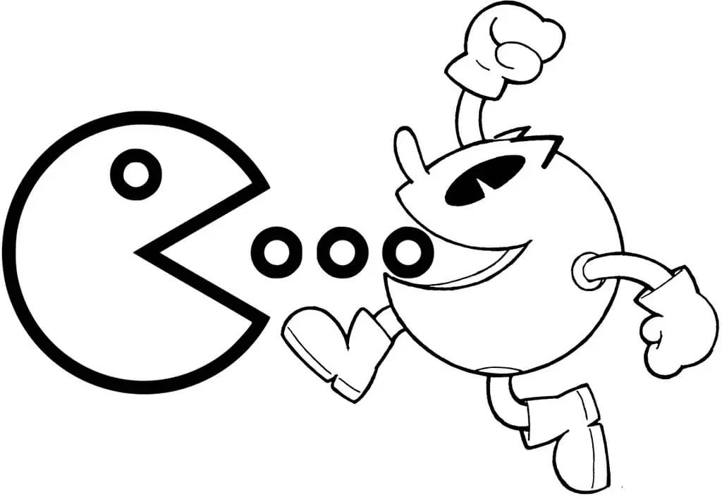 Çocuklar İçin Pac Man Boyama Sayfaları 