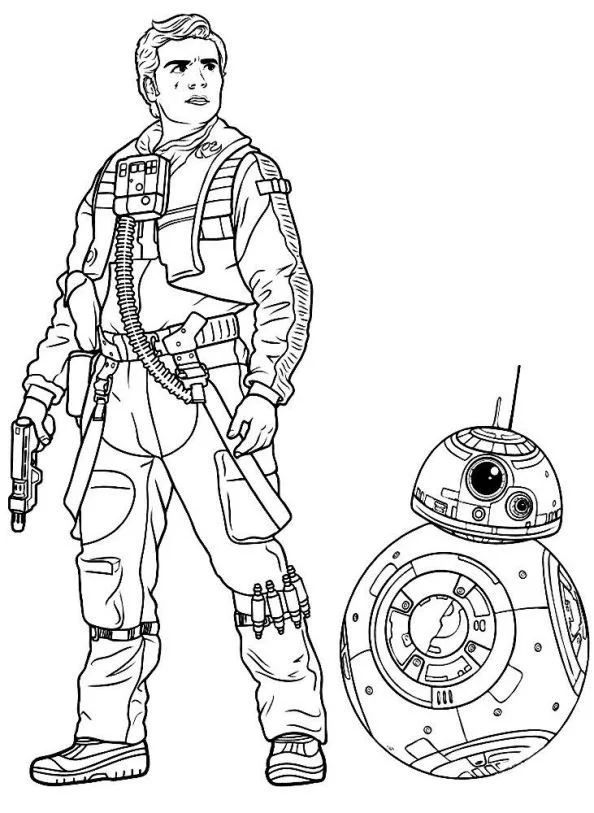 Çocuklar İçin Poe Dameron Boyama Sayfaları 
