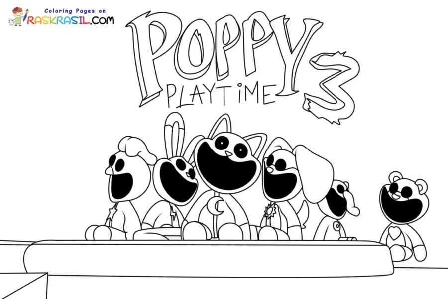 Çocuklar İçin Poppy Playtime Boyama Sayfaları 