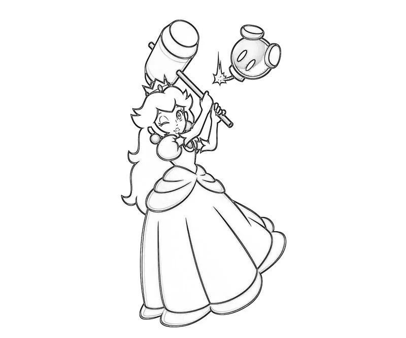 Çocuklar İçin Princess Peach Boyama Sayfaları 