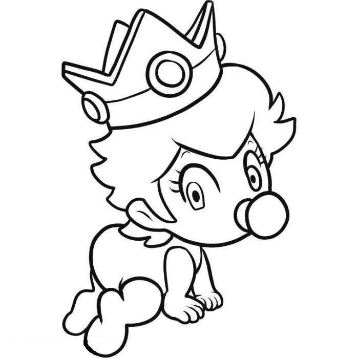 Çocuklar İçin Princess Peach Boyama Sayfaları 