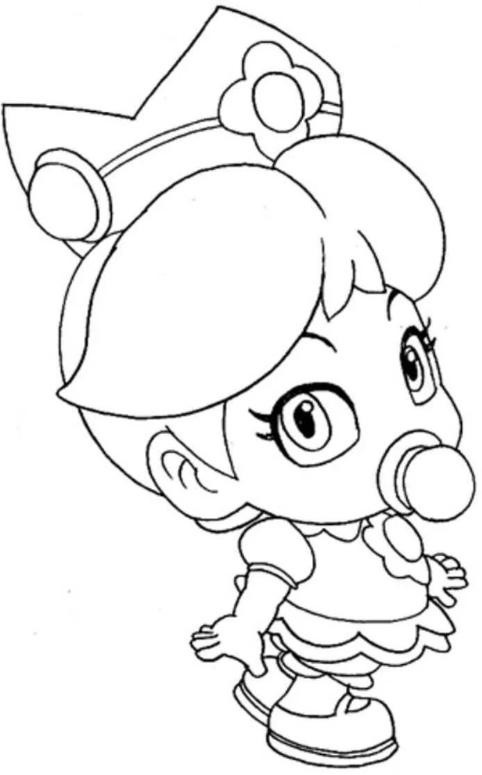 Çocuklar İçin Princess Peach Boyama Sayfaları 