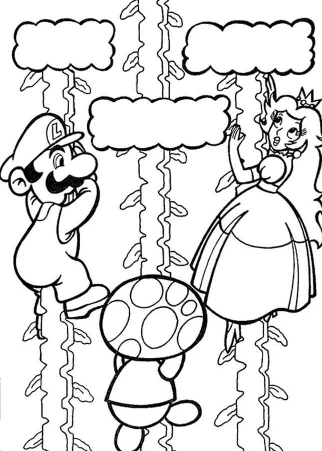 Çocuklar İçin Princess Peach Boyama Sayfaları 