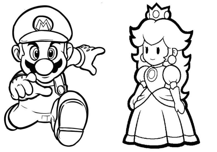 Çocuklar İçin Princess Peach Boyama Sayfaları 