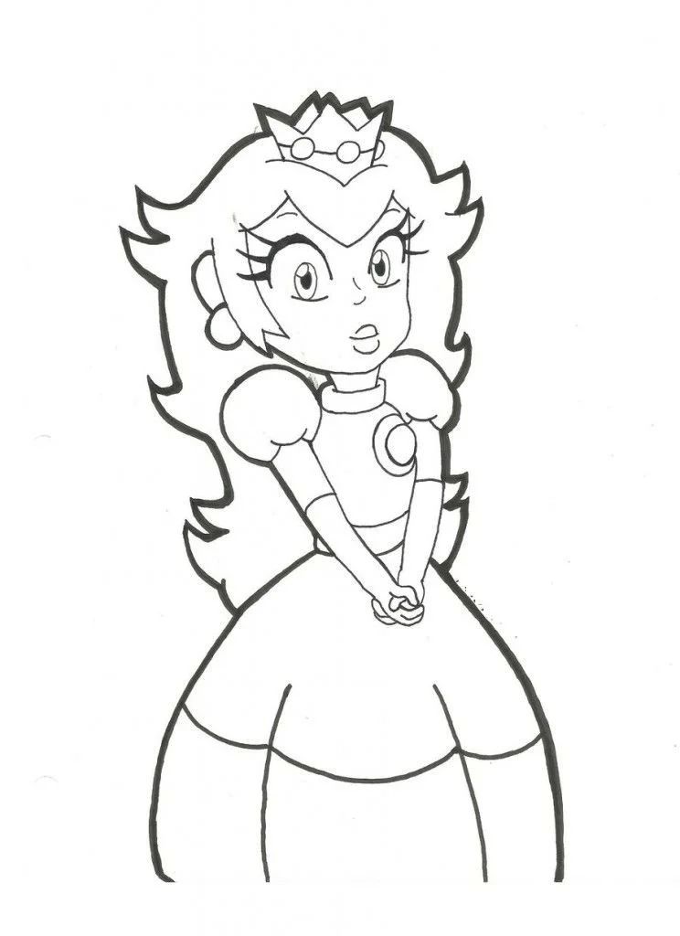 Çocuklar İçin Princess Peach Boyama Sayfaları 