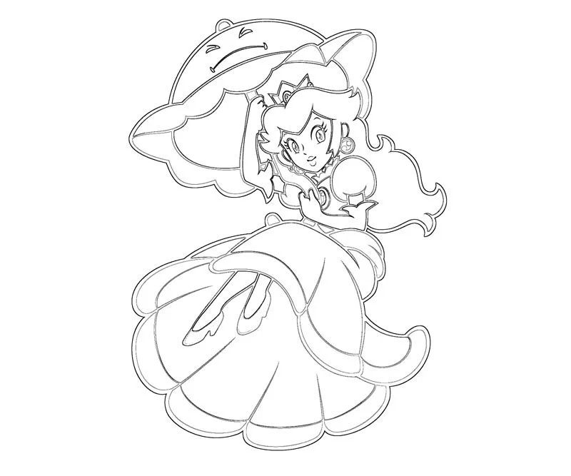 Çocuklar İçin Princess Peach Boyama Sayfaları 