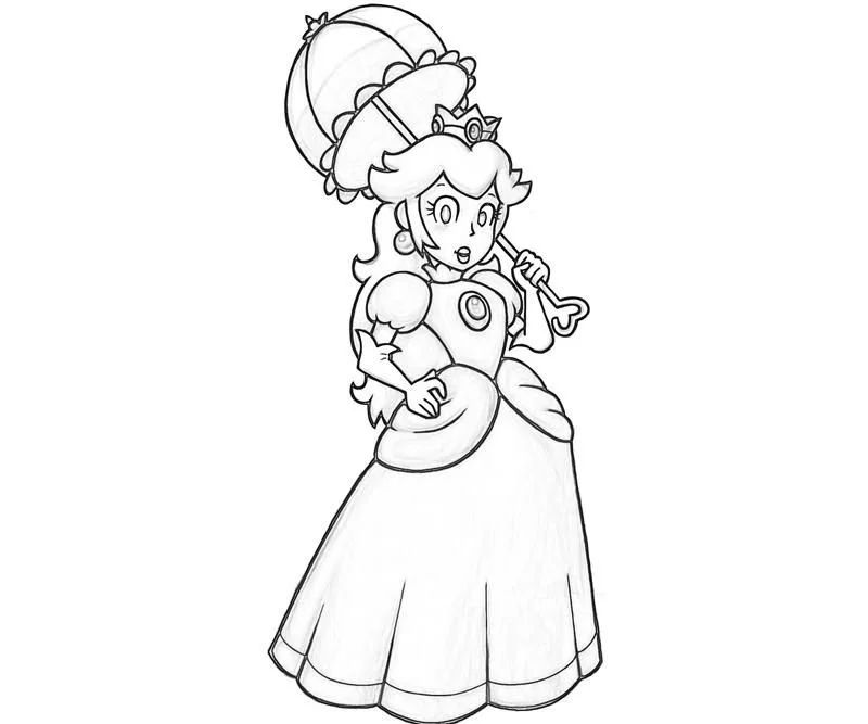 Çocuklar İçin Princess Peach Boyama Sayfaları 