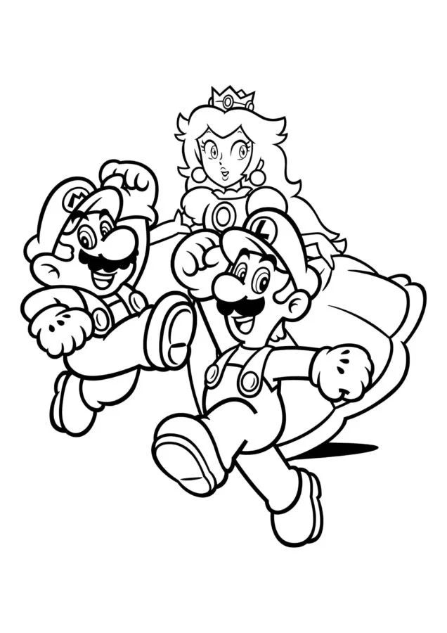 Çocuklar İçin Princess Peach Boyama Sayfaları 