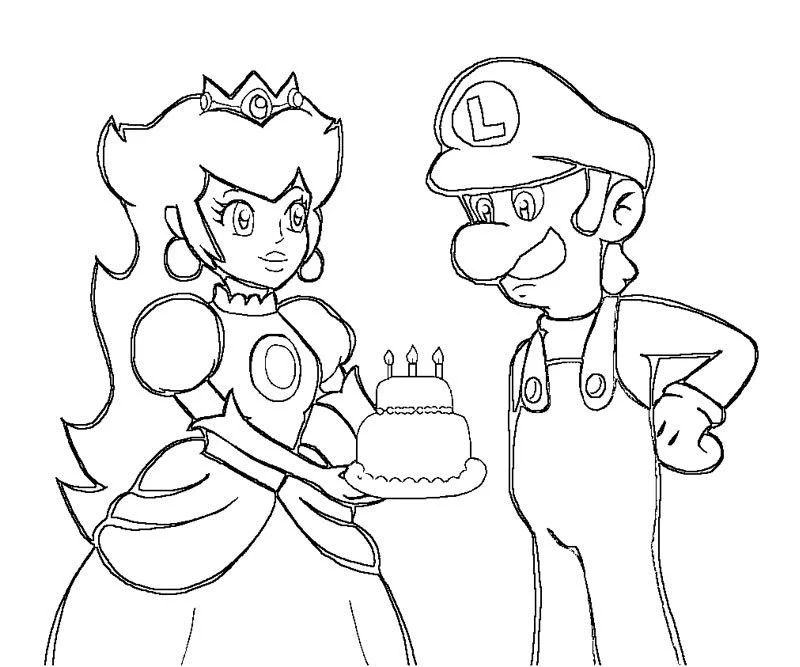 Çocuklar İçin Princess Peach Boyama Sayfaları 