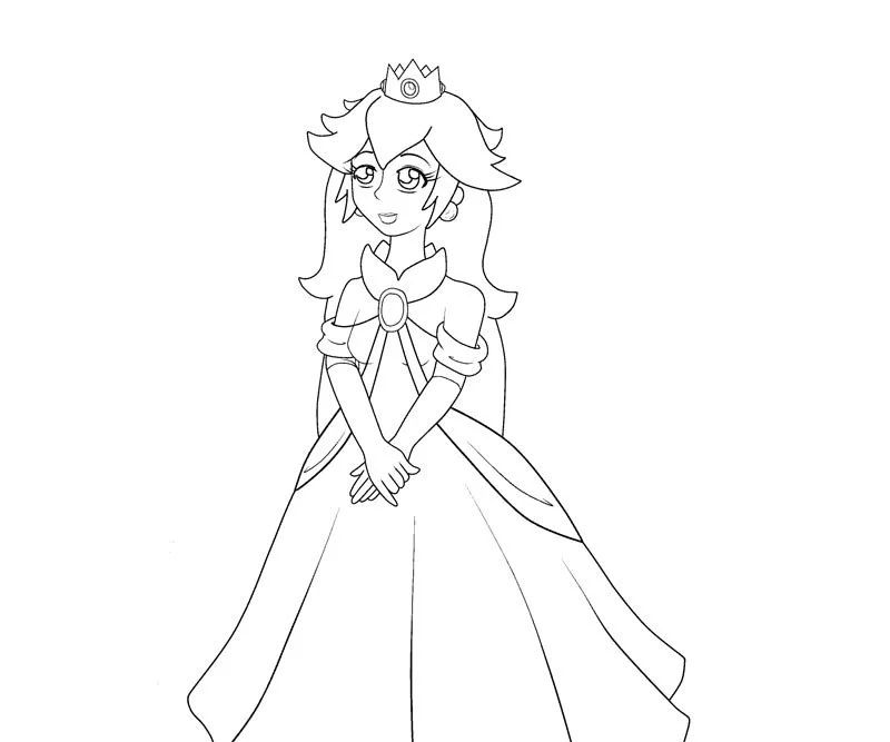 Çocuklar İçin Princess Peach Boyama Sayfaları 