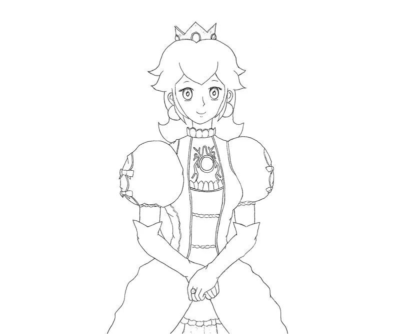 Çocuklar İçin Princess Peach Boyama Sayfaları 