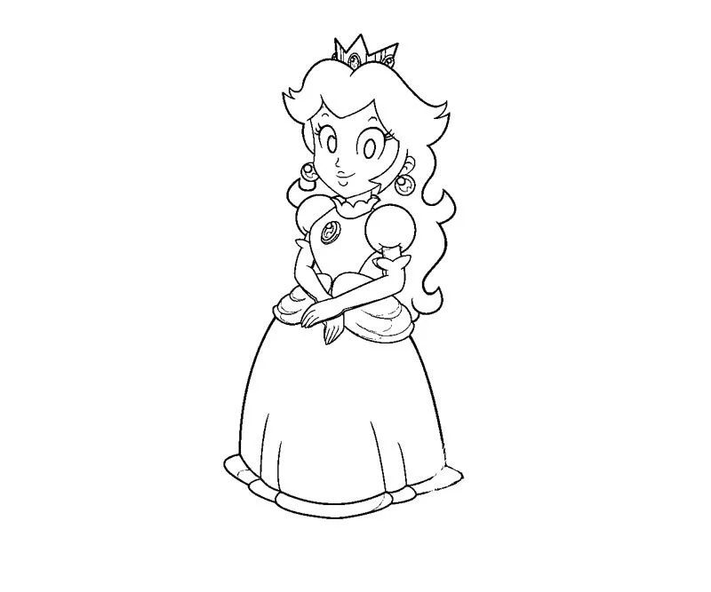 Çocuklar İçin Princess Peach Boyama Sayfaları 