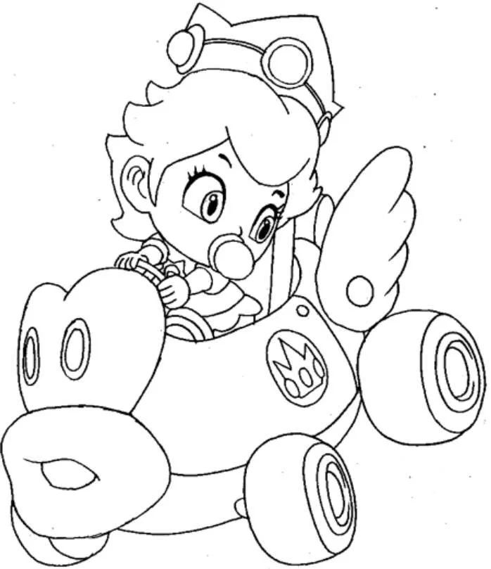 Çocuklar İçin Princess Peach Boyama Sayfaları 