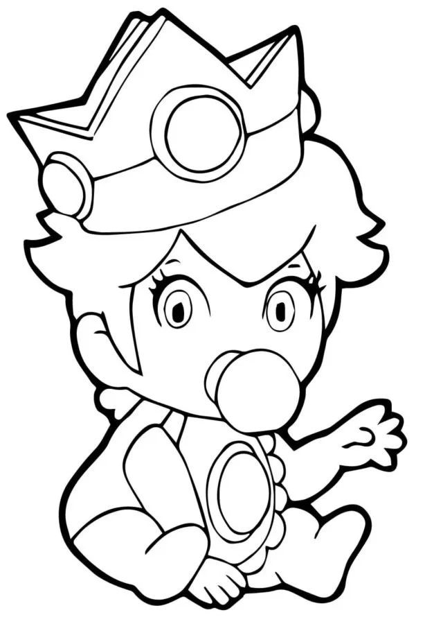 Çocuklar İçin Princess Peach Boyama Sayfaları 