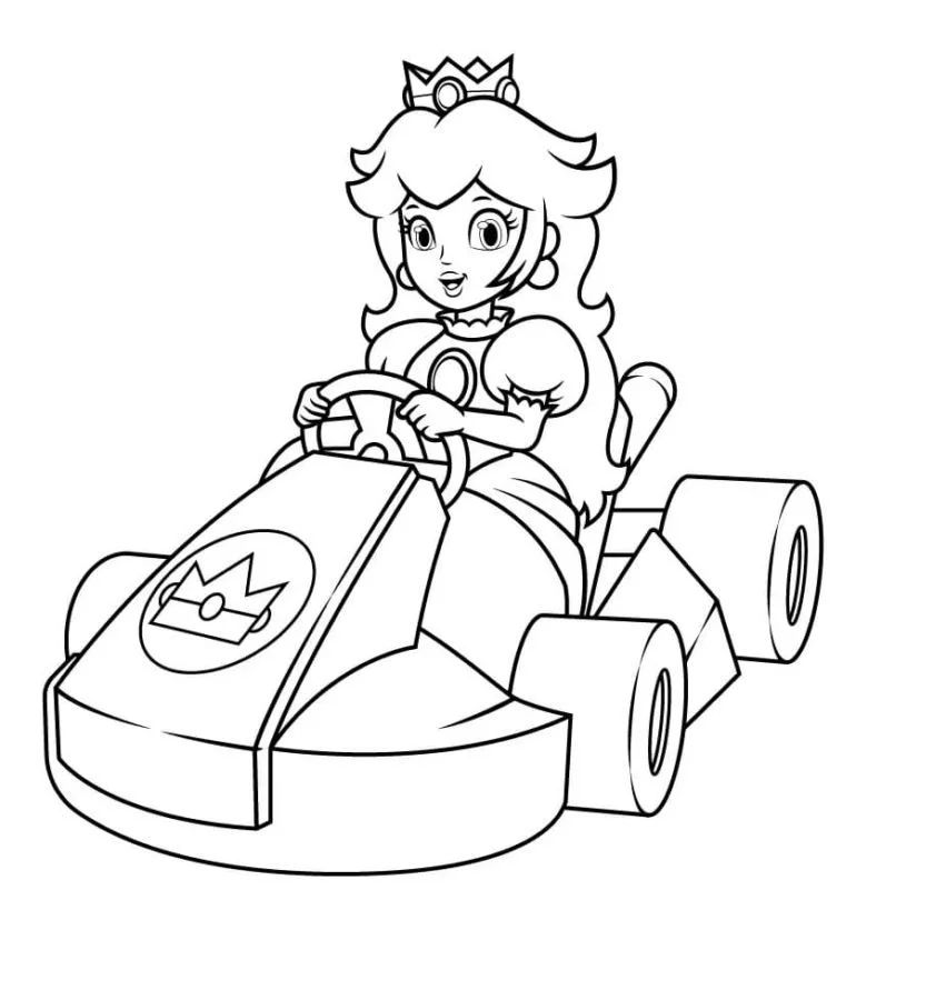 Çocuklar İçin Princess Peach Boyama Sayfaları 