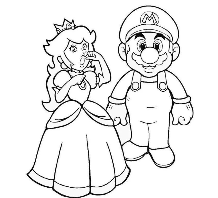 Çocuklar İçin Princess Peach Boyama Sayfaları 