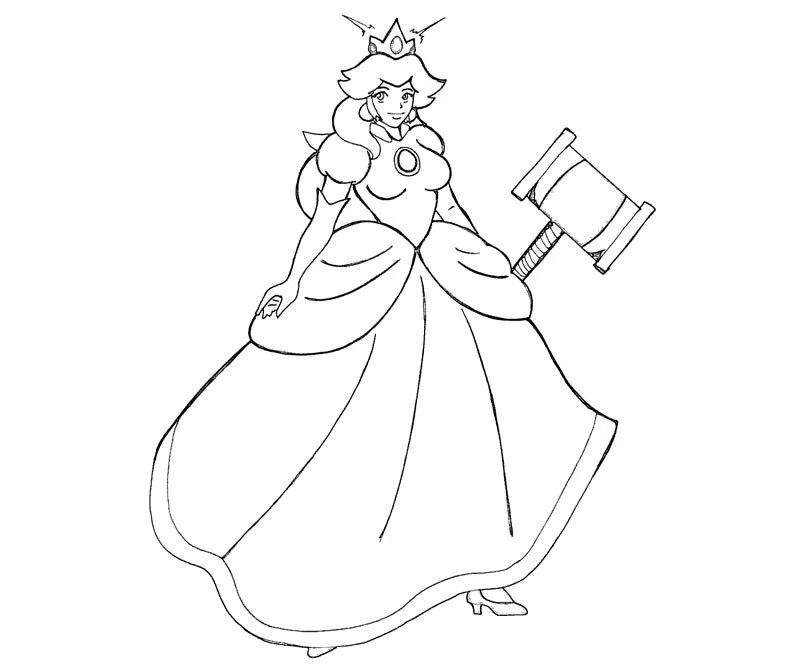 Çocuklar İçin Princess Peach Boyama Sayfaları 